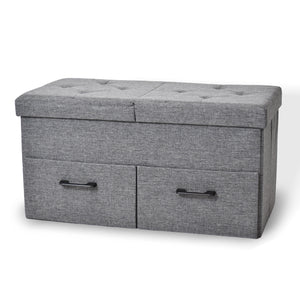Banc à chaussures avec espace de rangement et 2 tiroirs 77x38x40cm