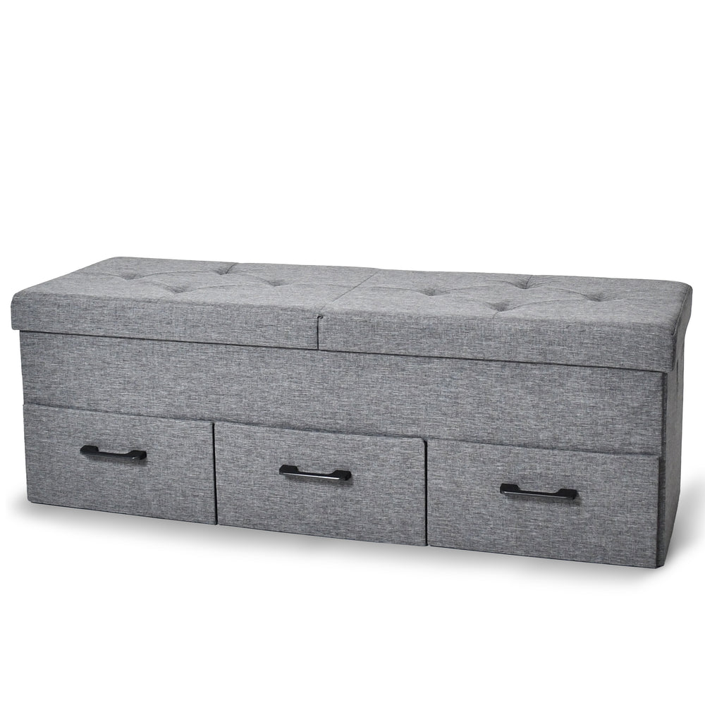 Schuhbank Sitzbank mit Stauraum und 3 Schubladen 110x36x40cm