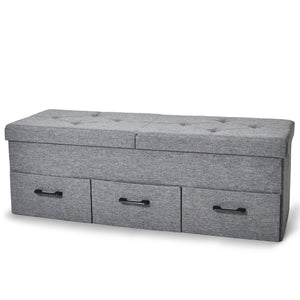 Panca portascarpe con vano portaoggetti e 3 cassetti 110x36x40cm
