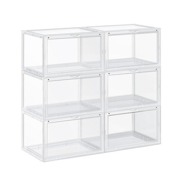 Shoe box storage box, set of 6, transparent