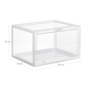 Shoe box storage box, set of 6, transparent