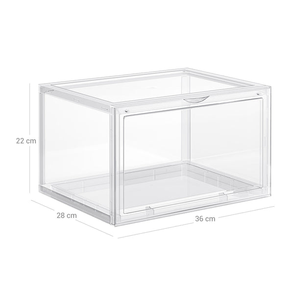Shoe box storage box, set of 6, transparent