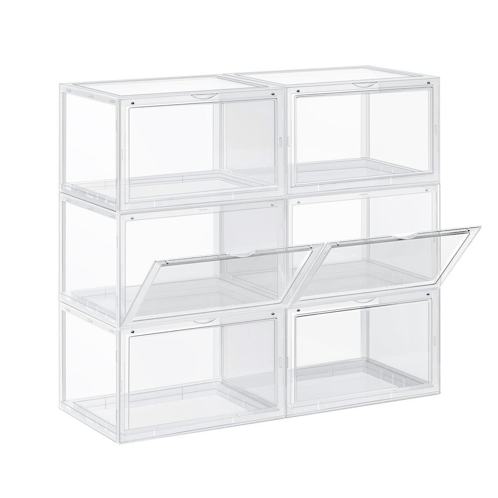 Schuhbox Aufbewahrungsbox 6er-Set Transparent