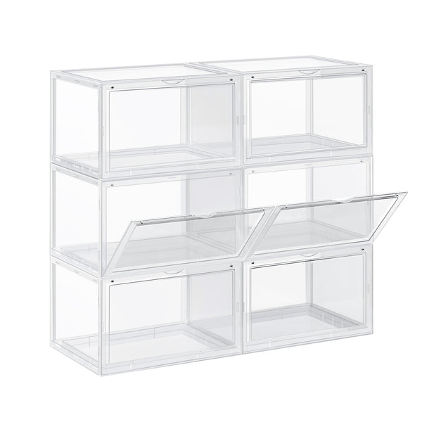 Shoe box storage box, set of 6, transparent