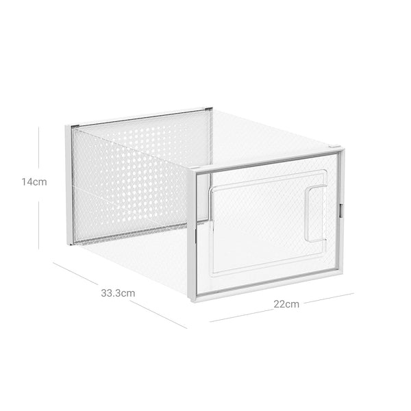 Boîtes à chaussures de rangement, lot de 8, blanches