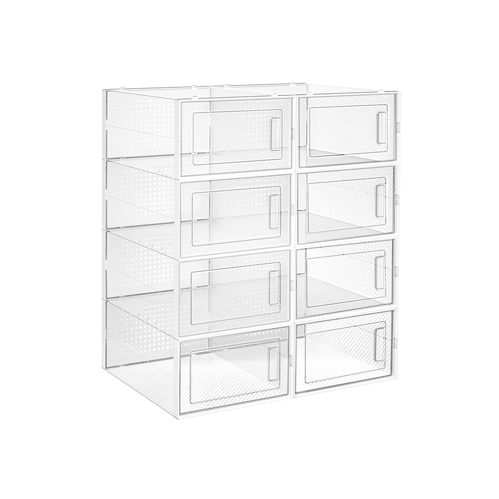 Schuhbox Aufbewahrungsbox 8er-Set Weiss