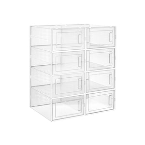 Boîtes à chaussures de rangement, lot de 8, blanches