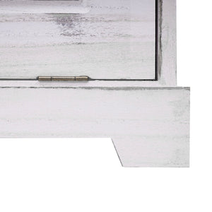 Schuhkipper Massivholz Shabby-Look mit Korb-Schublade weiss