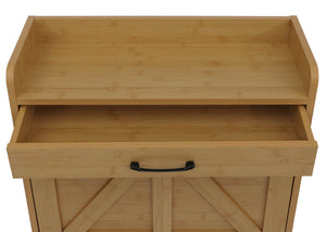 Schuhkipper Schuhregal 2 Kippfächer Ablage Schublade 95x60x24cm Bambus-Optik