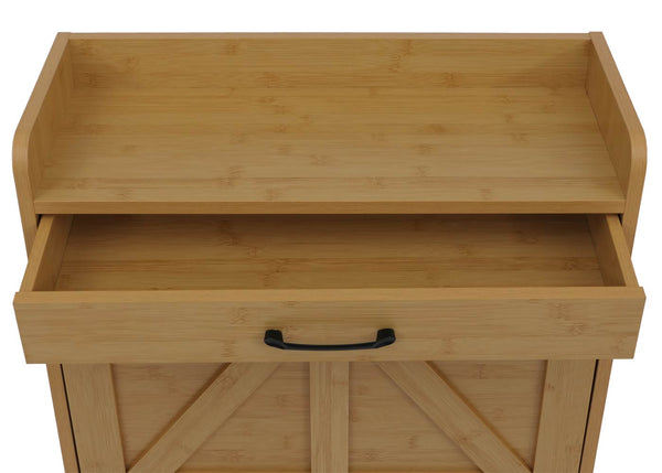 Schuhkipper Schuhregal 2 Kippfächer Ablage Schublade 95x60x24cm Bambus-Optik