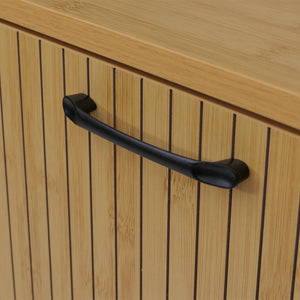 Schuhkipper Schuhregal 3 Kippfächer Ablage 125x60x25cm Bambus-Optik
