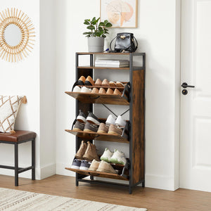 Vintage shoe cabinet with 3 flaps