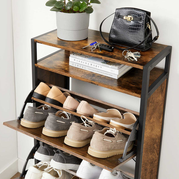 Vintage shoe cabinet with 3 flaps