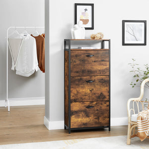 Vintage shoe cabinet with 3 flaps