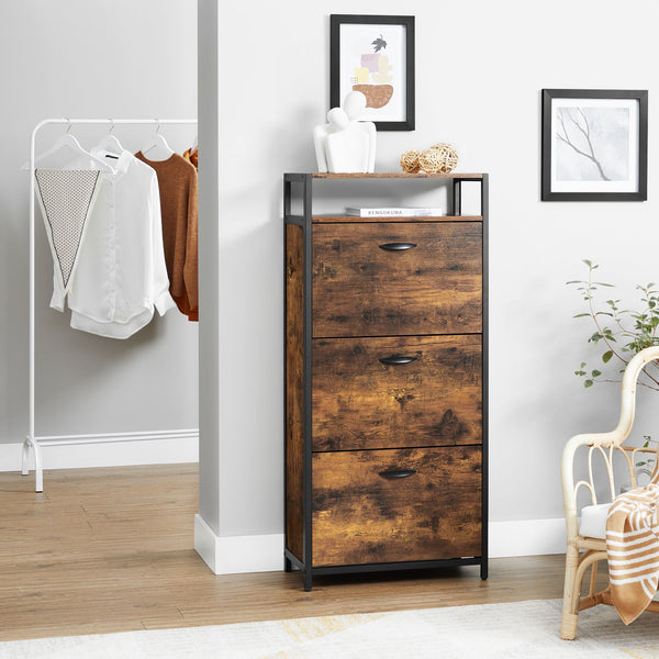 Vintage shoe cabinet with 3 flaps