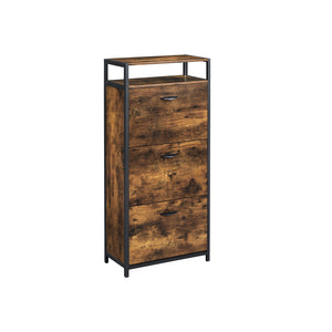 Vintage shoe cabinet with 3 flaps