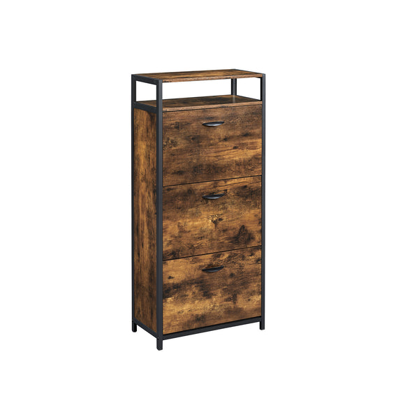 Vintage shoe cabinet with 3 flaps
