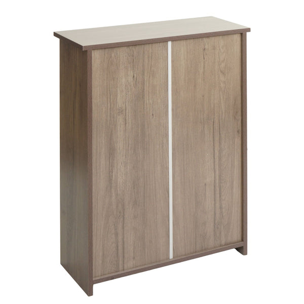 Schuhkipper Schuhschrank 2 Klappen 81x60x25cm Paulownia grau-braun