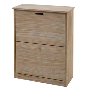 Schuhkipper Schuhschrank 2 Klappen 81x60x25cm Paulownia naturbraun