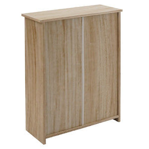 Schuhkipper Schuhschrank 2 Klappen 81x60x25cm Paulownia naturbraun