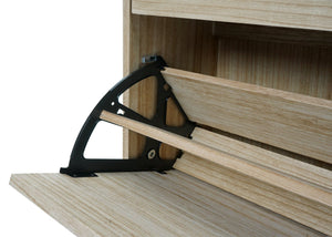 Schuhkipper Schuhschrank 2 Klappen 81x60x25cm Paulownia naturbraun