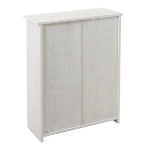 Schuhkipper Schuhschrank 2 Klappen 81x60x25cm Paulownia shabby weiss