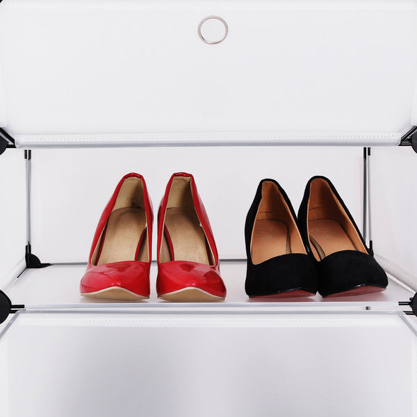 Shoe rack with 10 compartments, white