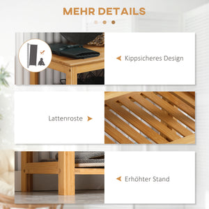 Schuhregal mit 4 Ebenen bis Grösse 45 für Flur oder Diele Bambus