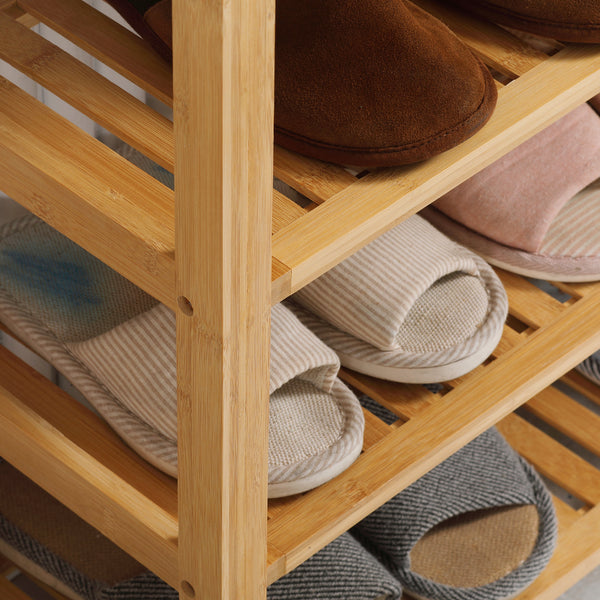 Schuhregal mit 4 Ebenen bis Grösse 45 für Flur oder Diele Bambus