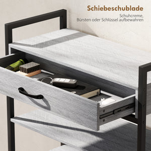 Schuhregal 4-stufig für 9 Paar Schuhe Flur Metall grau