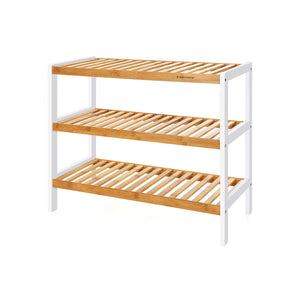Schuhregal Flurregal 3-stöckig 70x26x55cm Bambus