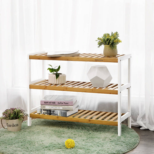Schuhregal Flurregal 3-stöckig 70x26x55cm Bambus