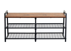 Schuhregal JAM-A27 Schuhablage Sitzbank 40x107x38cm Wildeiche-Optik