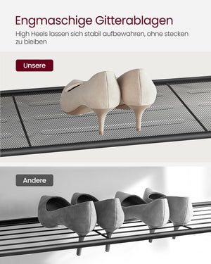 Étagère à chaussures à 4 étagères en maille, marron