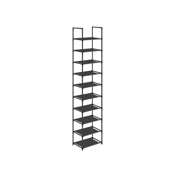 Schuhregal Platzsparend Schuhschrank 33x33x173cm Metall Schwarz