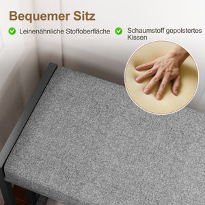 Schuhregal mit Sitzbank praktisches Flurmöbel für Eingangsbereich grau