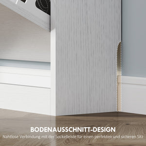 Schuhschrank schmal modern mit 3 Klappen für 12 Paar weiss
