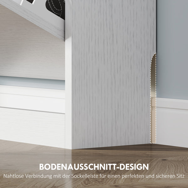Schuhschrank schmal modern mit 3 Klappen für 12 Paar weiss