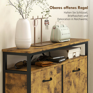 Schuhschrank schmal mit 4 Klappen und offenem Regal