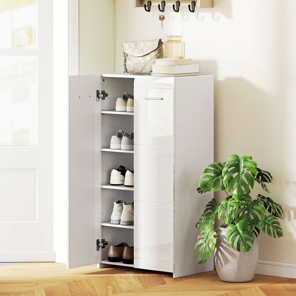 Schuhschrank mit verstellbaren Regalböden für Flur weiss