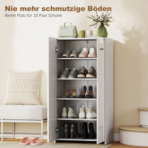 Schuhschrank mit verstellbaren Regalböden für Flur weiss