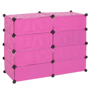 Schuhschrank Schuhablage Steckregal Aufbewahrung 8 Fächer 73x92x36cm rosa