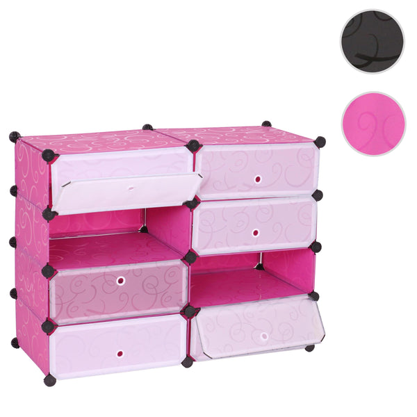 Schuhschrank Schuhablage Steckregal Aufbewahrung 8 Fächer 73x92x36cm rosa