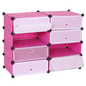 Schuhschrank Schuhablage Steckregal Aufbewahrung 8 Fächer 73x92x36cm rosa