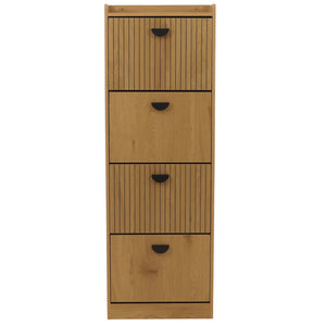 Schuhschrank Schuhkipper 4 Klappen 148x50x24cm natur