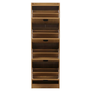 Schuhschrank Schuhkipper 4 Klappen 148x50x24cm natur