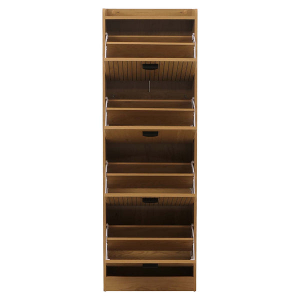 Schuhschrank Schuhkipper 4 Klappen 148x50x24cm natur