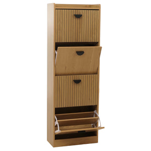 Schuhschrank Schuhkipper 4 Klappen 148x50x24cm natur