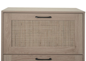 Schuhschrank Schuhkipper Rattanfront 3 Fächer 126x63x24cm Eiche-Optik