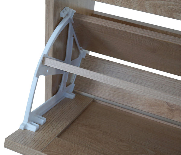 Schuhschrank Schuhkipper Rattanfront 3 Fächer 126x63x24cm Eiche-Optik